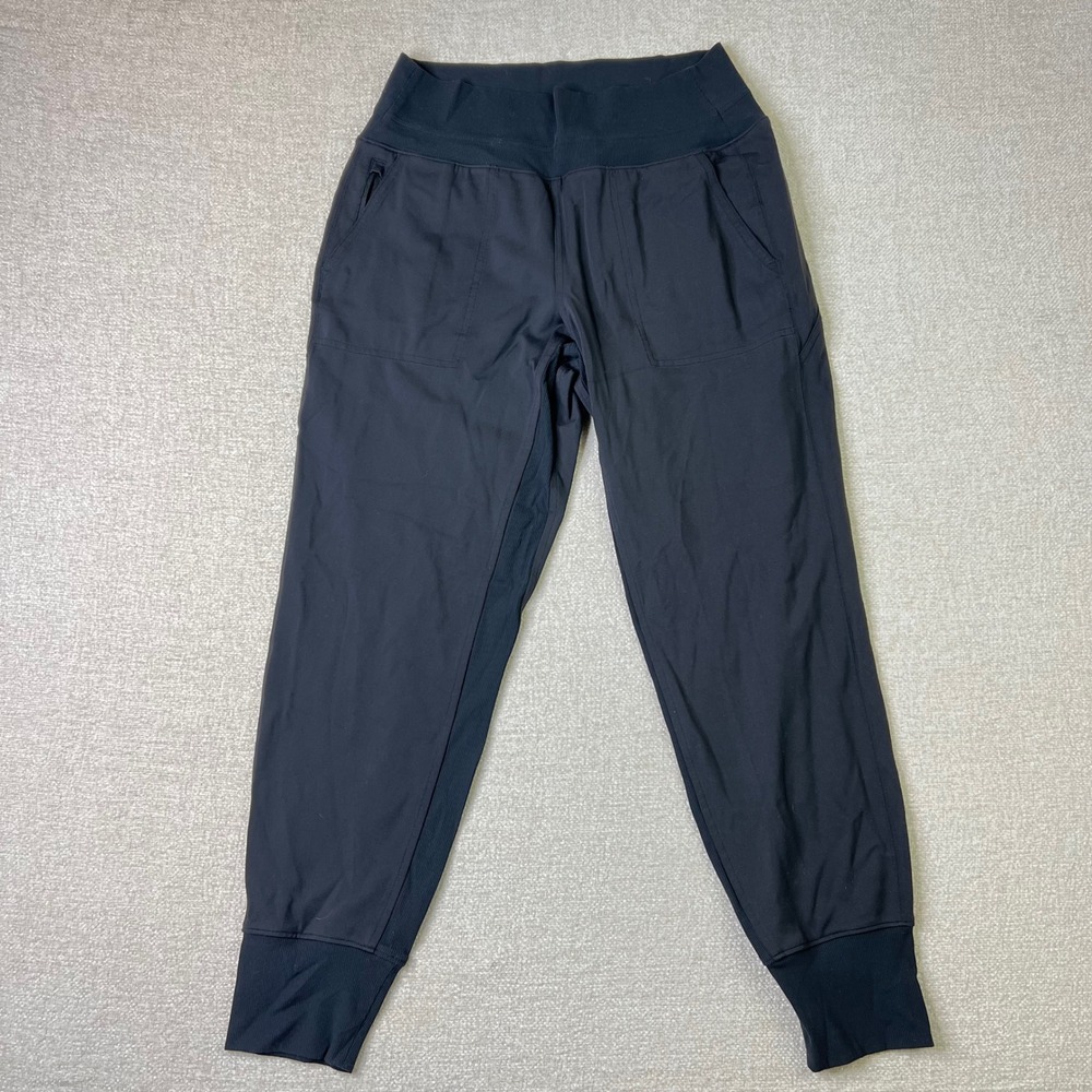 Athleta Venice Jogger Black Athletic Pants Medium Ribbed Waistband Minimalist